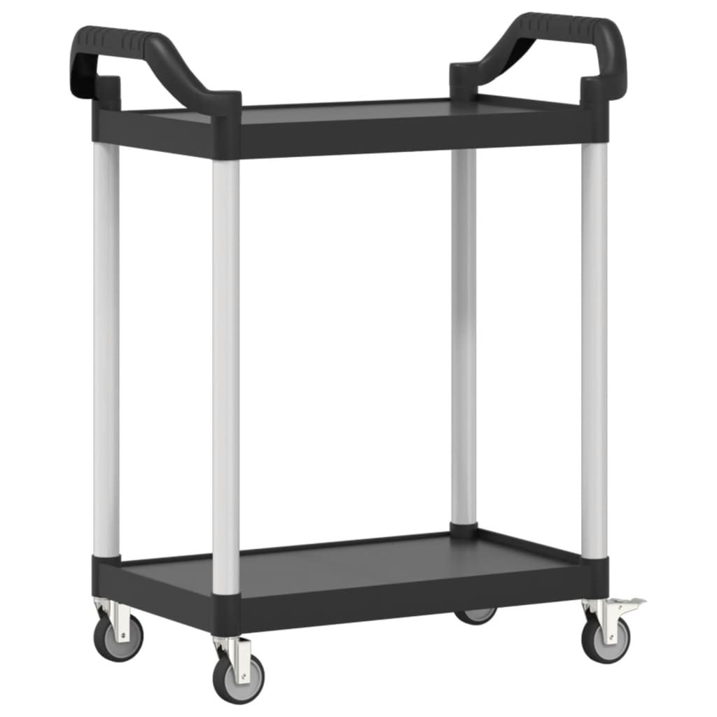 vidaXL Cărucior cu 2 niveluri, negru, 81x41x92 cm, aluminiu