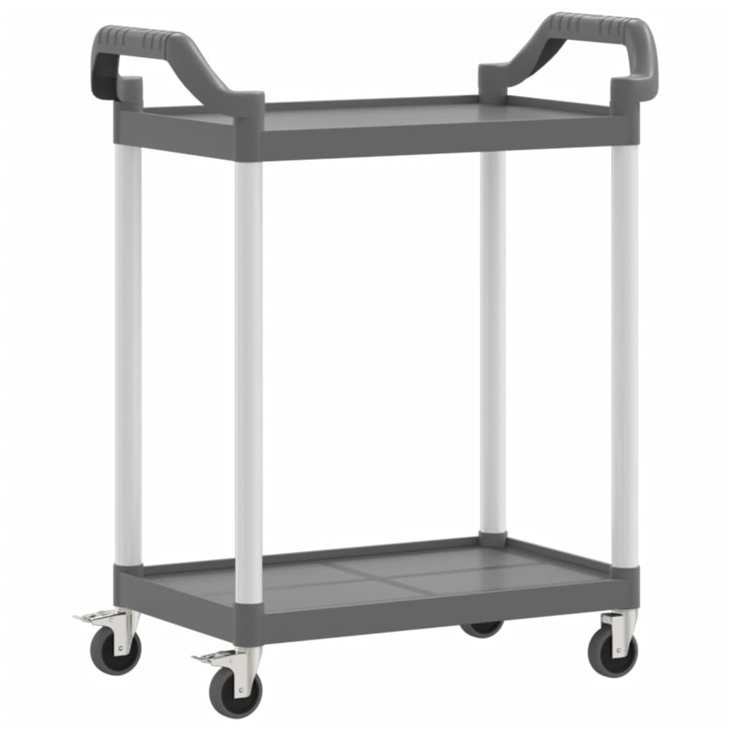 vidaXL Cărucior cu 2 niveluri, gri, 81x41x92 cm, aluminiu