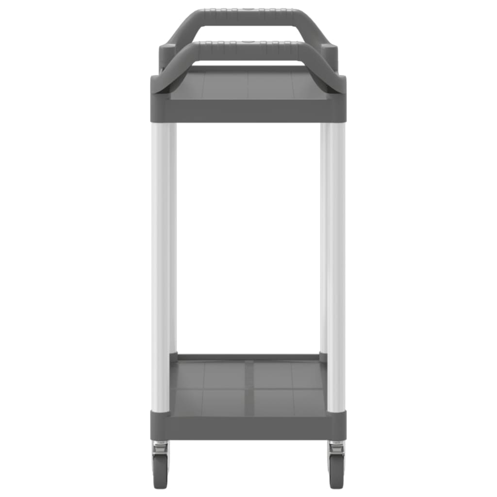 vidaXL Cărucior cu 2 niveluri, gri, 81x41x92 cm, aluminiu