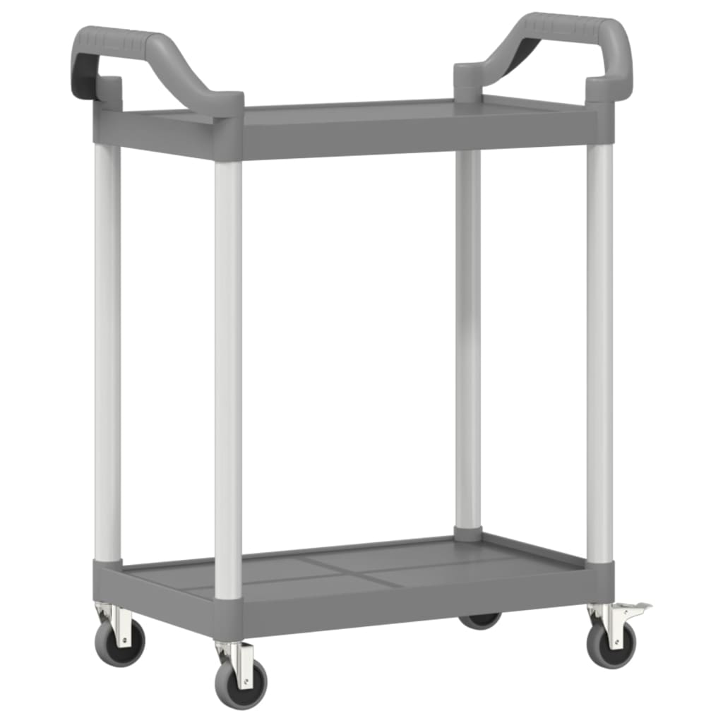 vidaXL Cărucior cu 2 niveluri, gri, 81x41x92 cm, aluminiu