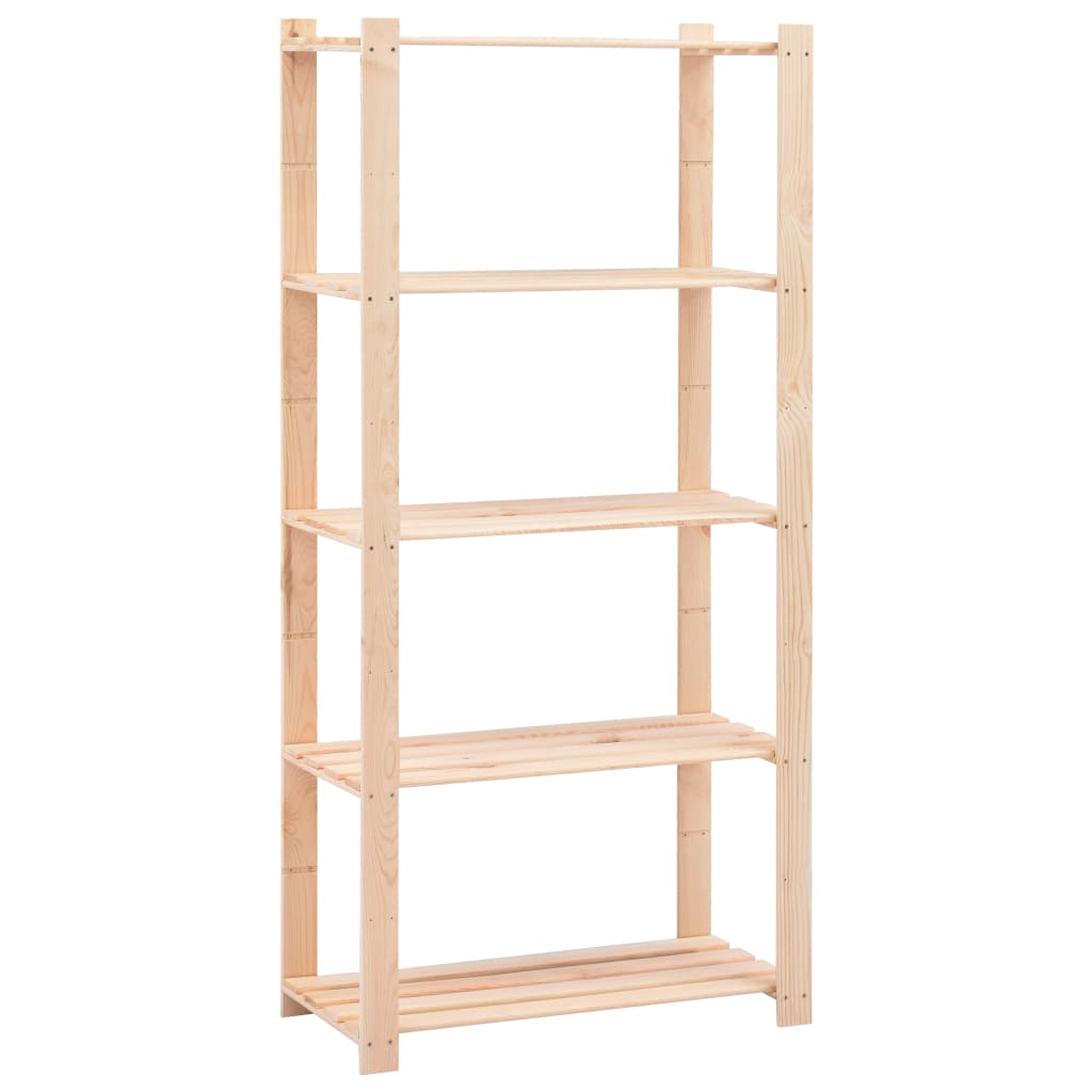 vidaXL Etajere cu 5 niveluri, 3 buc., 80x38x170 cm, pin masiv, 250 kg vidaXL Etajere cu 5 niveluri, 3 buc., 80x38x170 cm, pin masiv, 250 kg