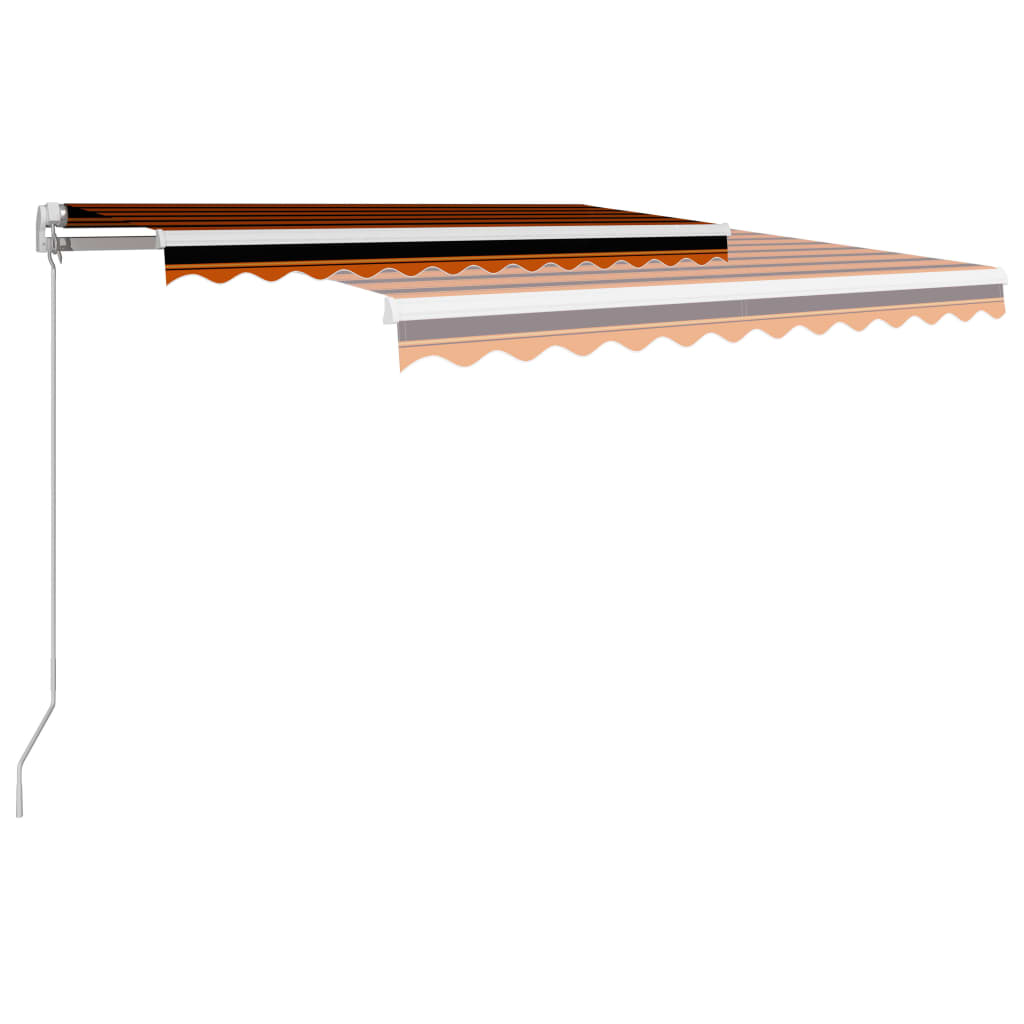 vidaXL Copertină retractabilă manual, portocaliu și maro, 300x250 cm vidaXL Copertină retractabilă manual, portocaliu și maro, 300x250 cm