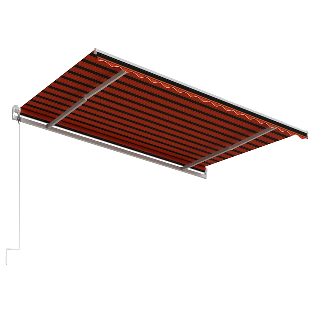 vidaXL Copertină retractabilă automat, portocaliu & maro, 400 x 300 cm