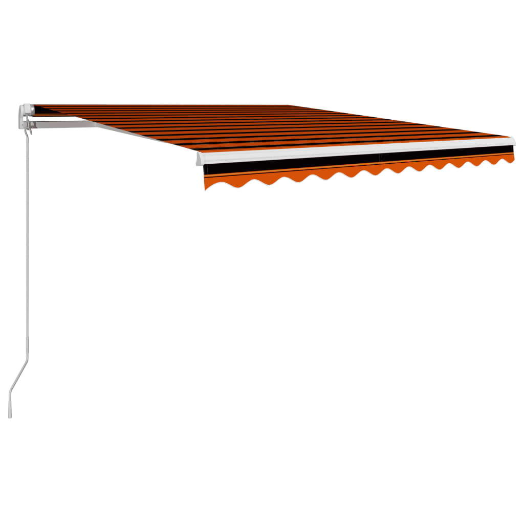 vidaXL Copertină retractabilă manual, portocaliu & maro, 350 x 250 cm vidaXL Copertină retractabilă manual, portocaliu & maro, 350 x 250 cm