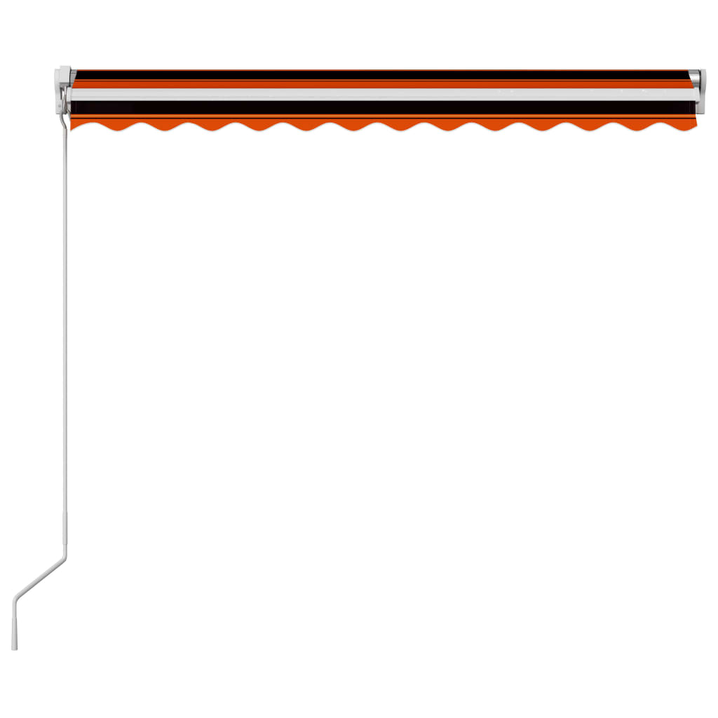 vidaXL Copertină retractabilă manual, portocaliu & maro, 350 x 250 cm vidaXL Copertină retractabilă manual, portocaliu & maro, 350 x 250 cm