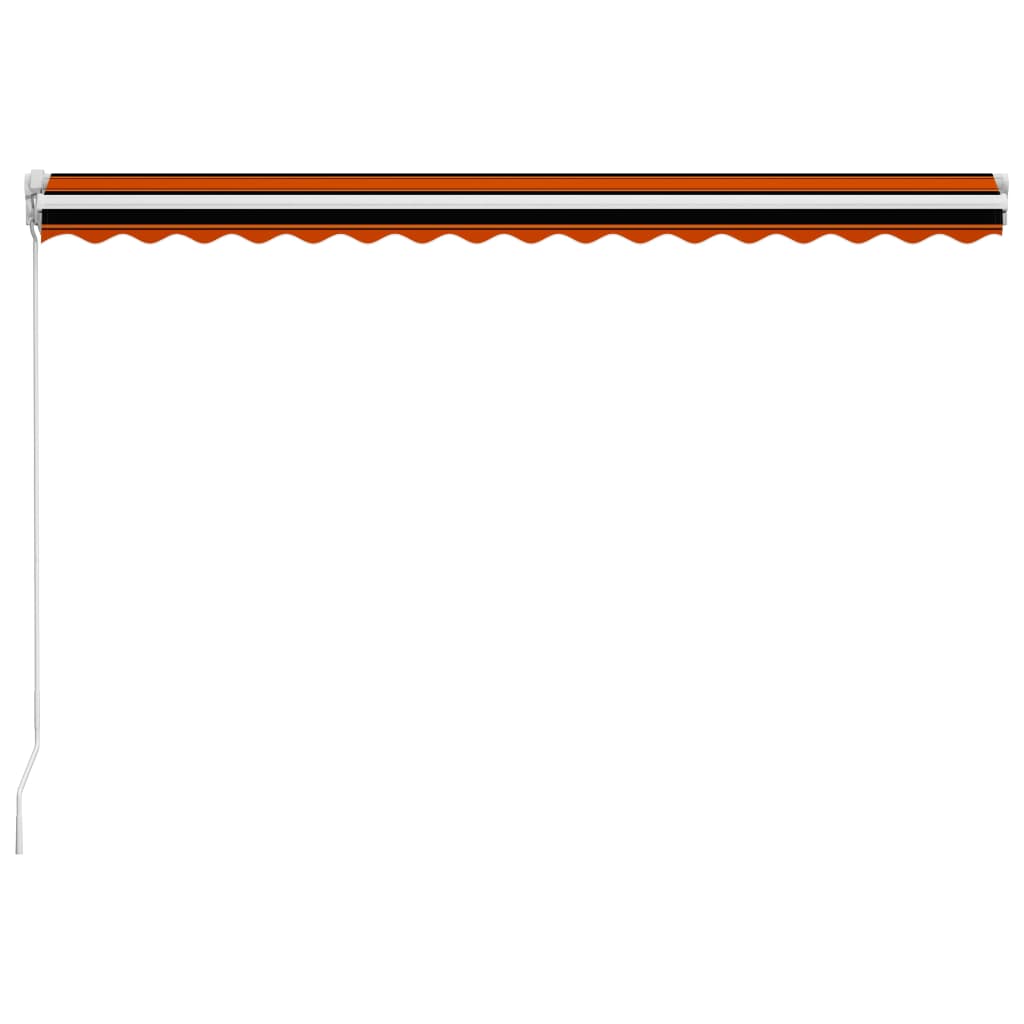 vidaXL Copertină retractabilă manual, portocaliu & maro, 450 x 300 cm vidaXL Copertină retractabilă manual, portocaliu & maro, 450 x 300 cm