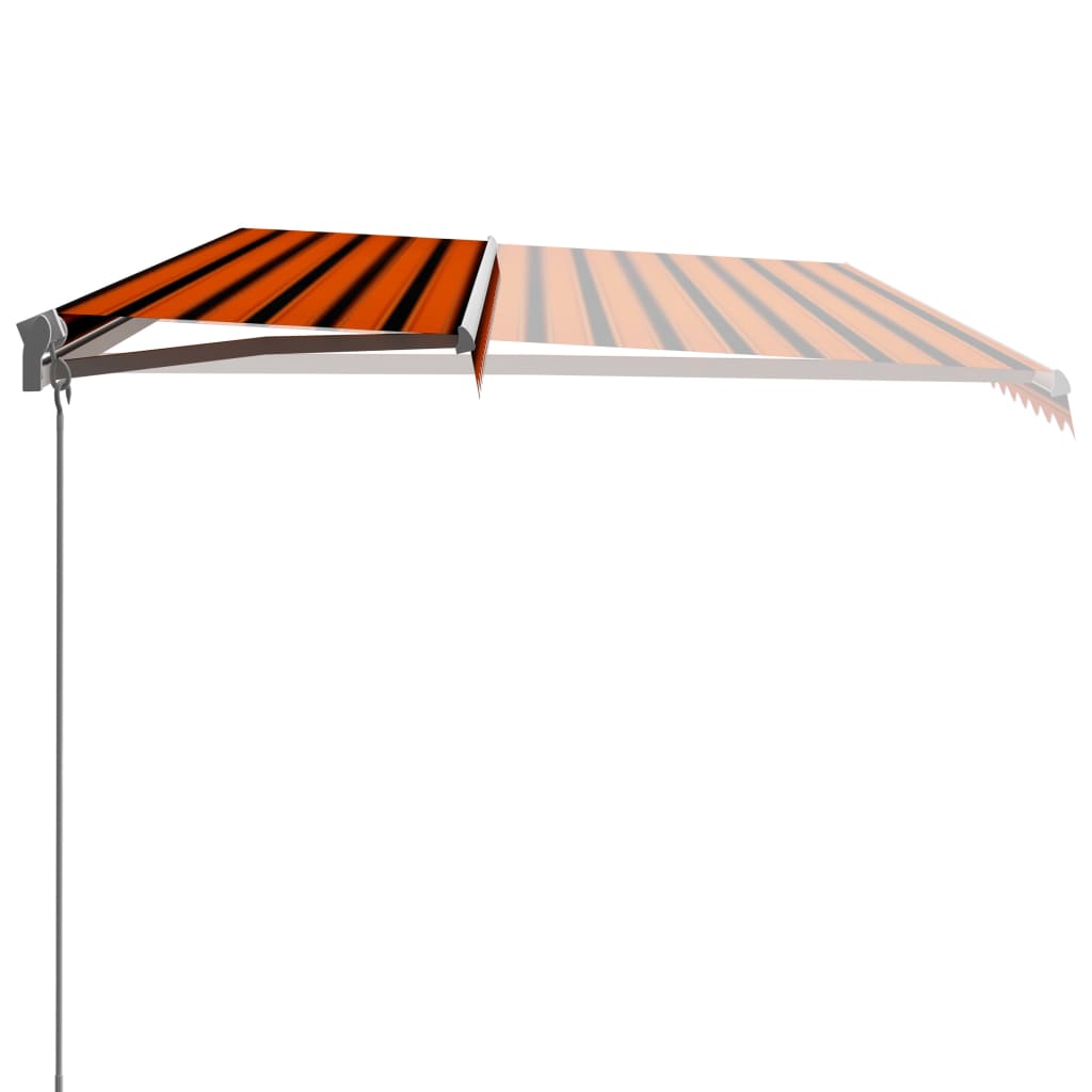 vidaXL Copertină retractabilă manual, portocaliu și maro, 600 x 300 cm