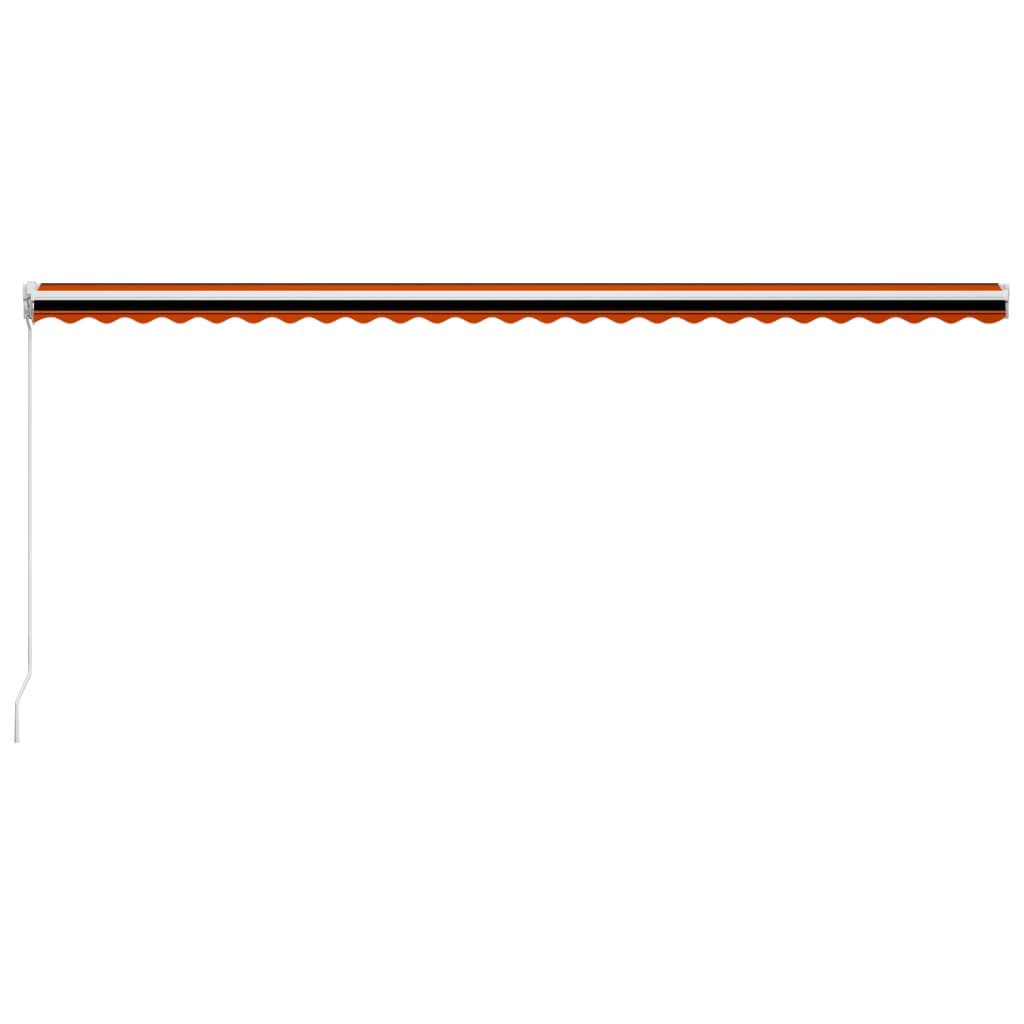 vidaXL Copertină retractabilă manual, portocaliu și maro, 600 x 300 cm