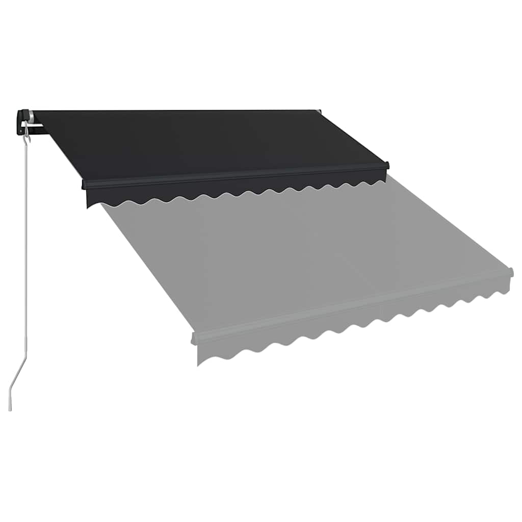 vidaXL Copertină retractabilă manual cu LED, antracit, 300 x 250 cm vidaXL Copertină retractabilă manual cu LED, antracit, 300 x 250 cm