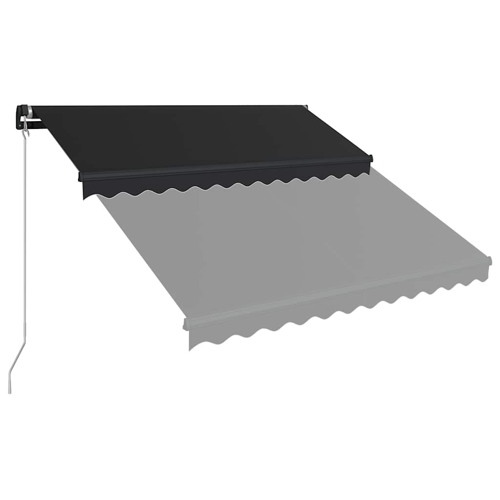 vidaXL Copertină retractabilă manual cu LED, antracit, 350 x 250 cm vidaXL Copertină retractabilă manual cu LED, antracit, 350 x 250 cm