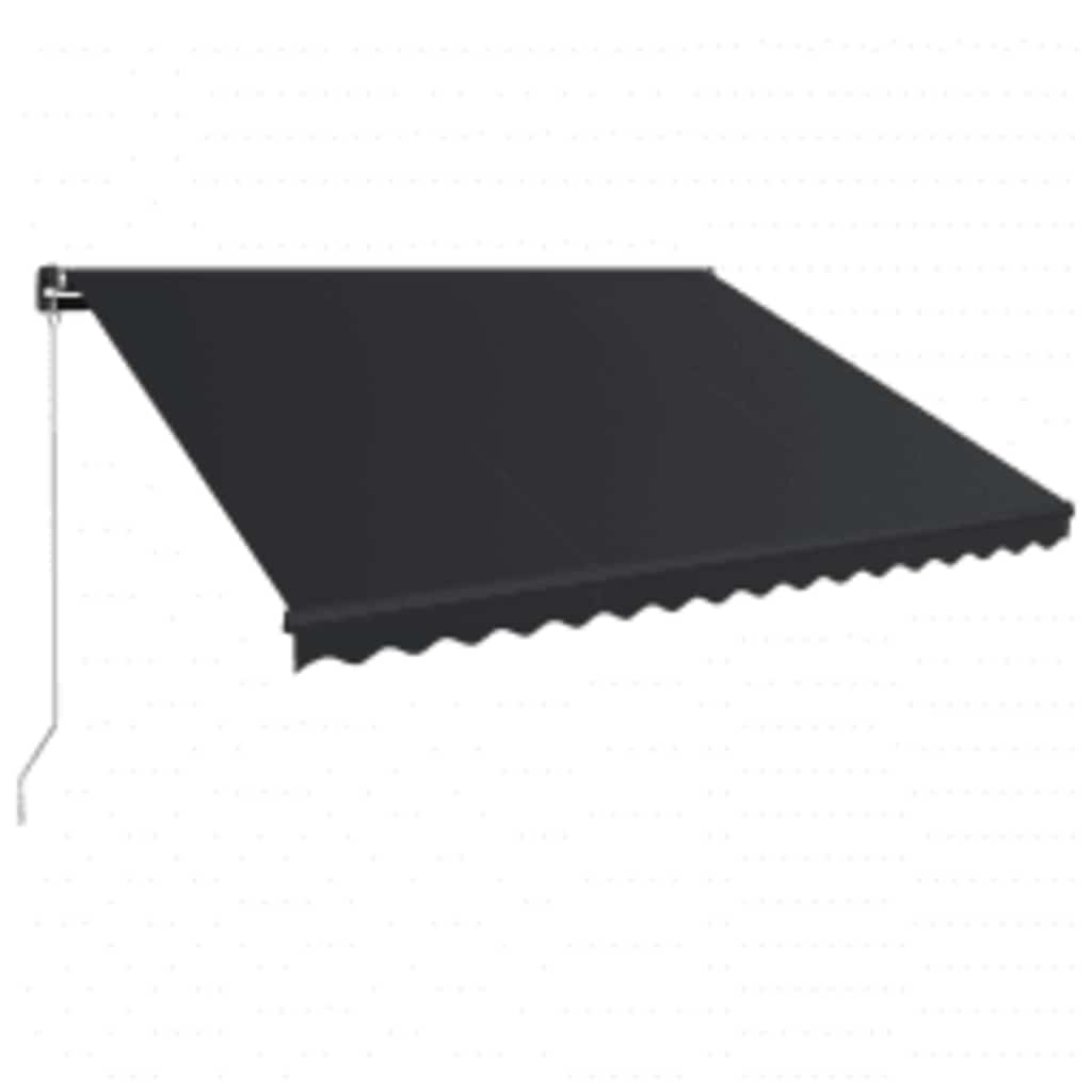 vidaXL Copertină retractabilă manual cu LED, antracit, 450 x 300 cm vidaXL Copertină retractabilă manual cu LED, antracit, 450 x 300 cm