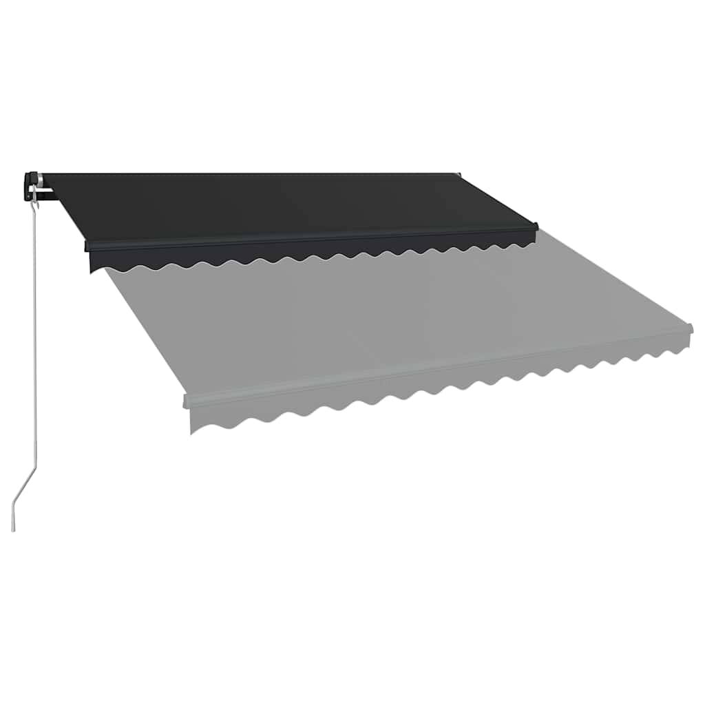vidaXL Copertină retractabilă manual cu LED, antracit, 450 x 300 cm vidaXL Copertină retractabilă manual cu LED, antracit, 450 x 300 cm