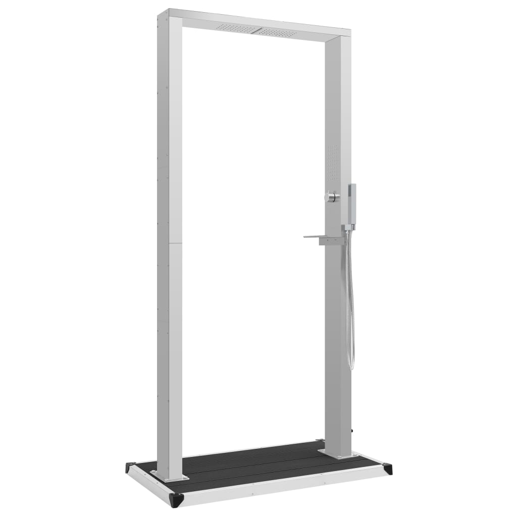vidaXL Duș de exterior cu tăviță, WPC și oțel inoxidabil vidaXL Duș de exterior cu tăviță, WPC și oțel inoxidabil