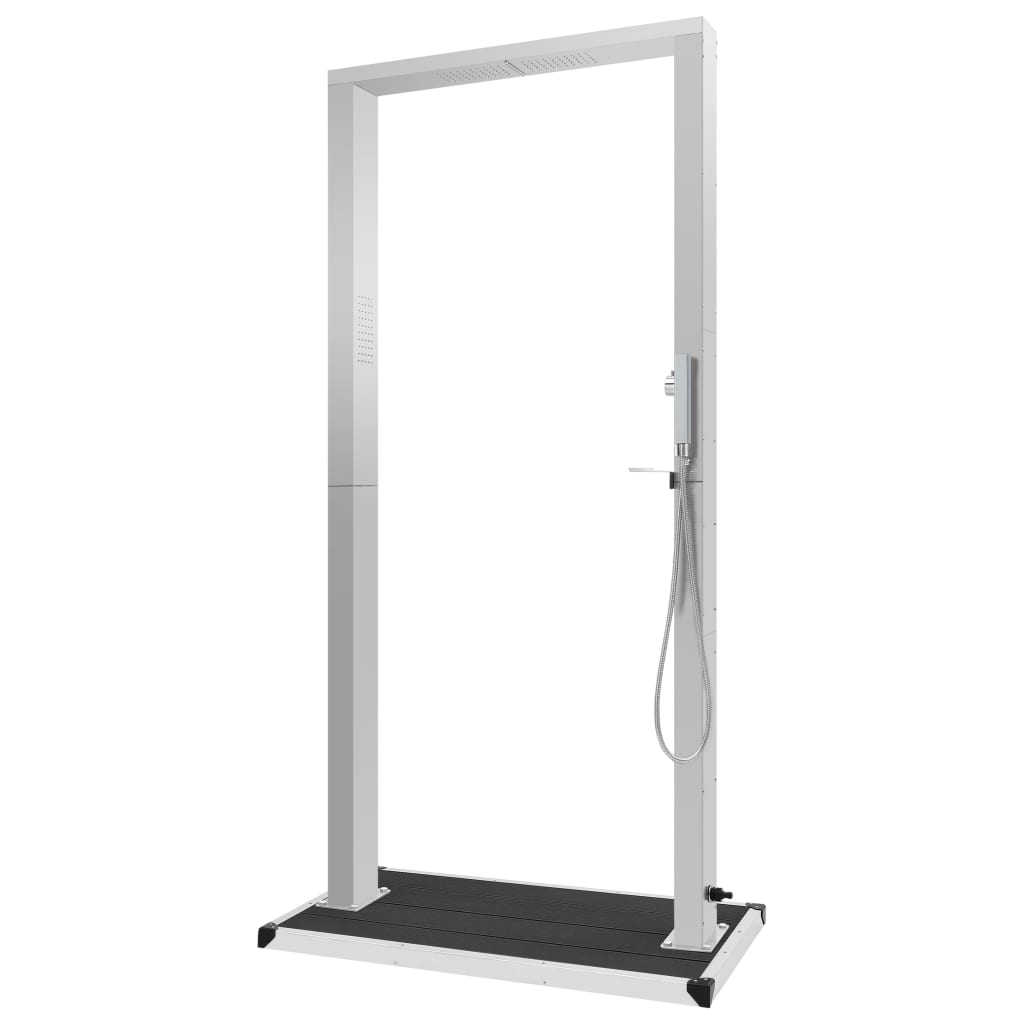 vidaXL Duș de exterior cu tăviță, WPC și oțel inoxidabil vidaXL Duș de exterior cu tăviță, WPC și oțel inoxidabil