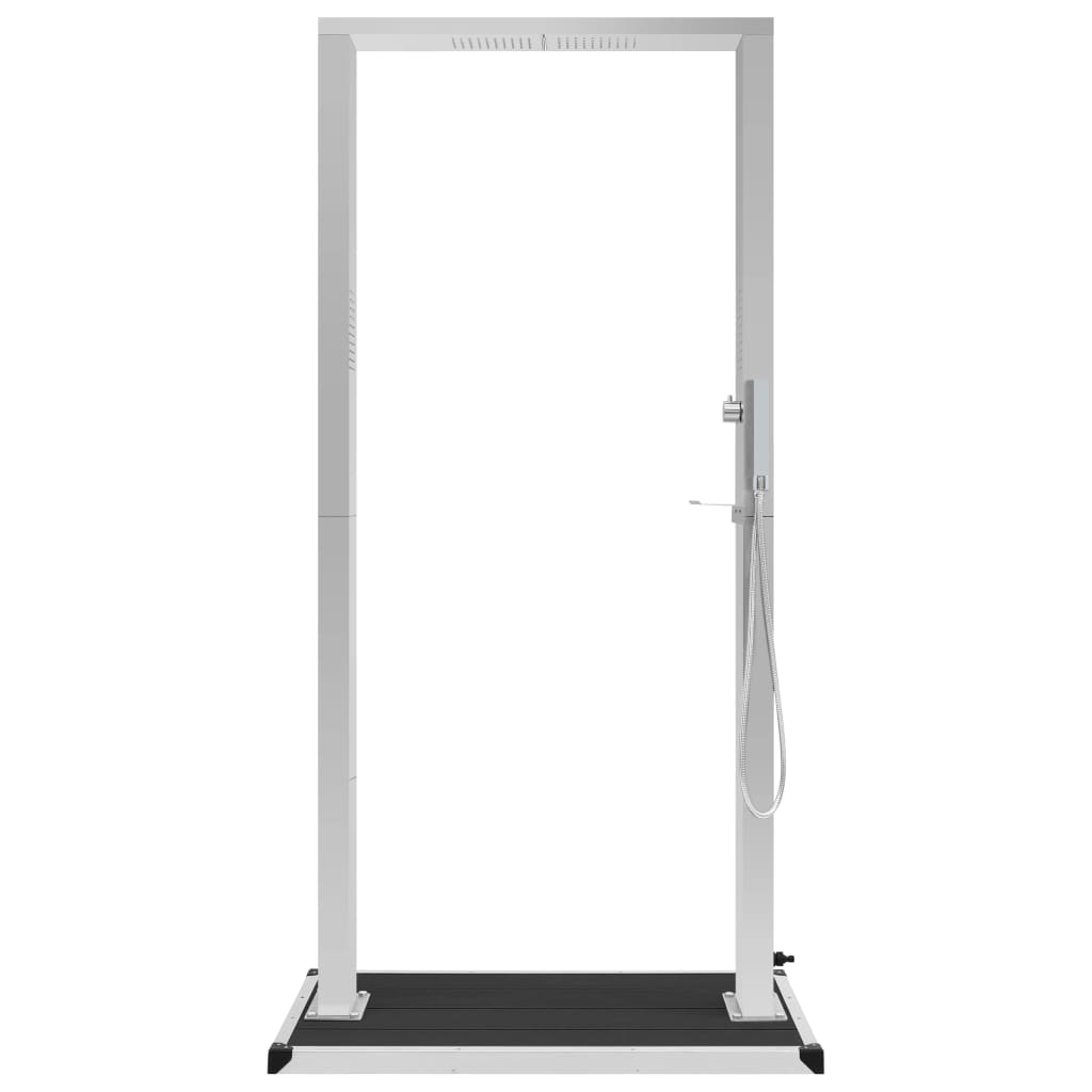 vidaXL Duș de exterior cu tăviță, WPC și oțel inoxidabil vidaXL Duș de exterior cu tăviță, WPC și oțel inoxidabil