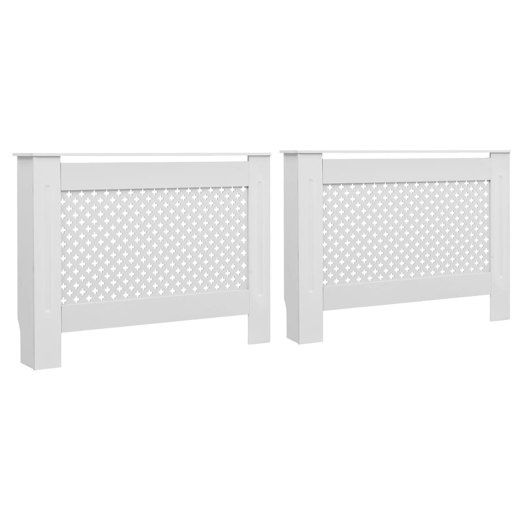 vidaXL Măști de calorifer, 2 buc., alb, 112 x 19 x 81,5 cm, MDF vidaXL Măști de calorifer, 2 buc., alb, 112 x 19 x 81,5 cm, MDF