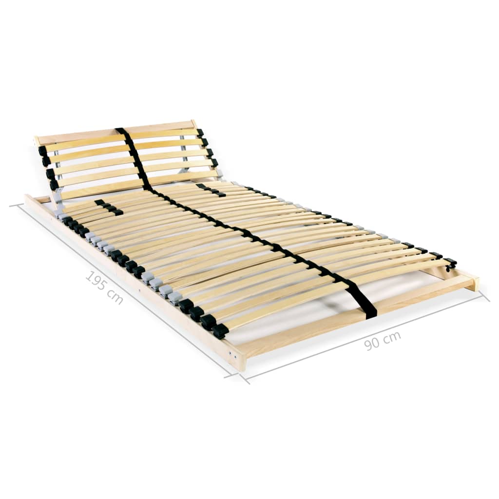vidaXL Baze de pat cu șipci, 2 buc., 28 șipci, 7 zone, 90 x 200 cm