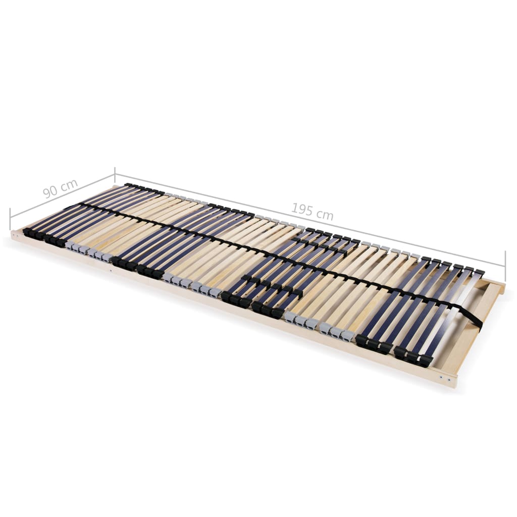 vidaXL Baze de pat cu șipci, 2 buc., 42 șipci, 7 zone, 90 x 200 cm