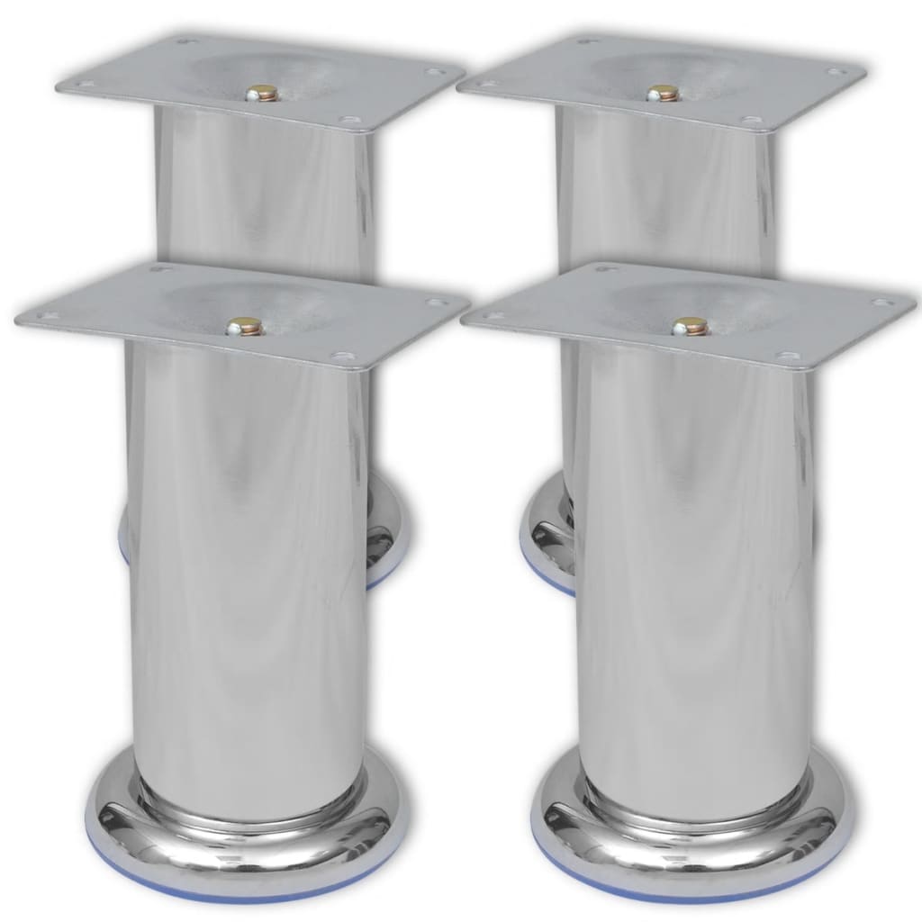 vidaXL Picioare de canapea rotunde, 8 buc., 120 mm, crom vidaXL Picioare de canapea rotunde, 8 buc., 120 mm, crom