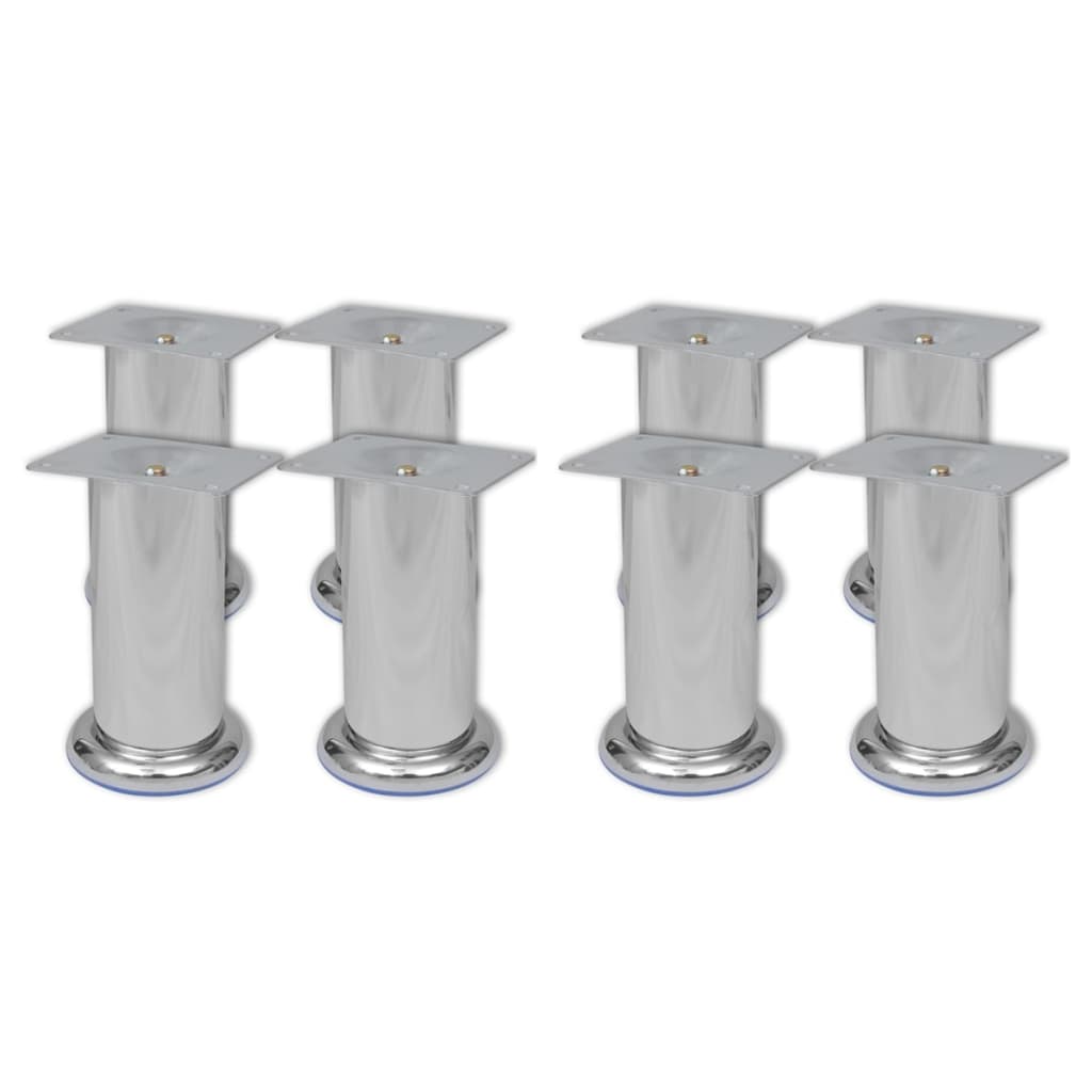 vidaXL Picioare de canapea rotunde, 8 buc., 120 mm, crom vidaXL Picioare de canapea rotunde, 8 buc., 120 mm, crom