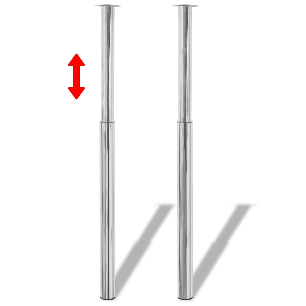 vidaXL Picioare de masă telescopice, 4 buc., crom, 710 mm-1100 mm