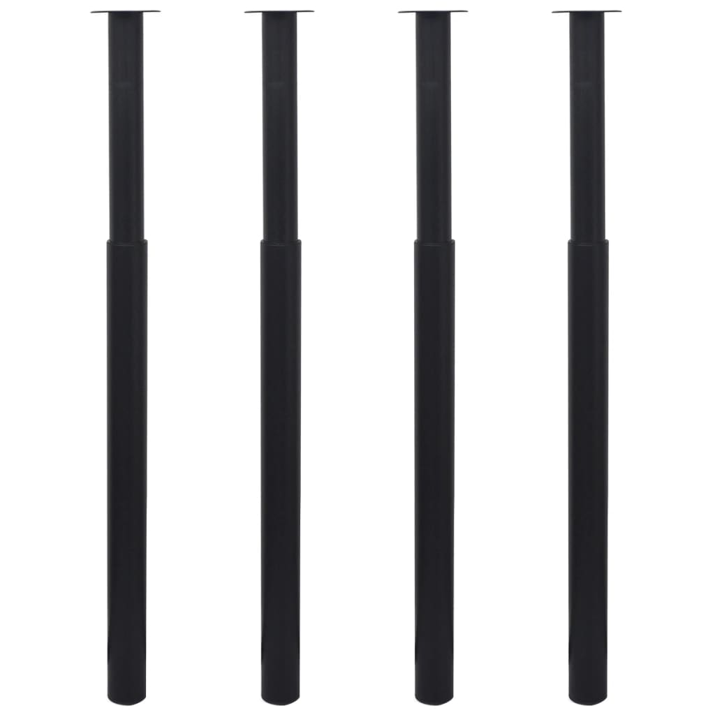 vidaXL Picioare de masă telescopice, 4 buc., negru, 710 mm-1100 mm