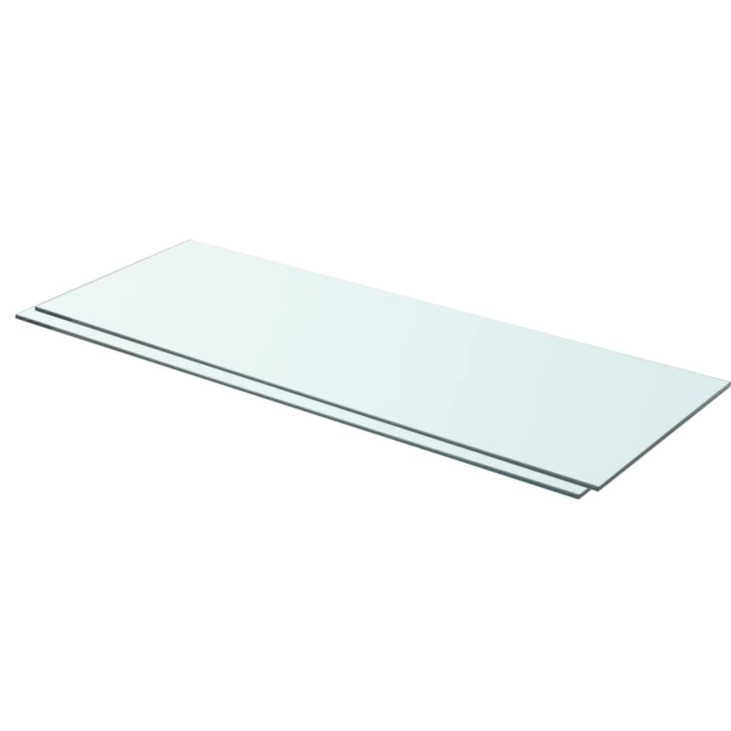 vidaXL Rafturi, 2 buc., 80 x 30 cm, panouri sticlă transparentă