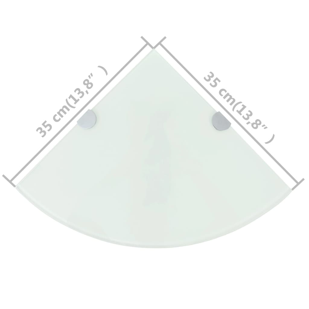 vidaXL Rafturi de colț cu suporturi de crom, 2 buc., 35x35 cm, sticlă