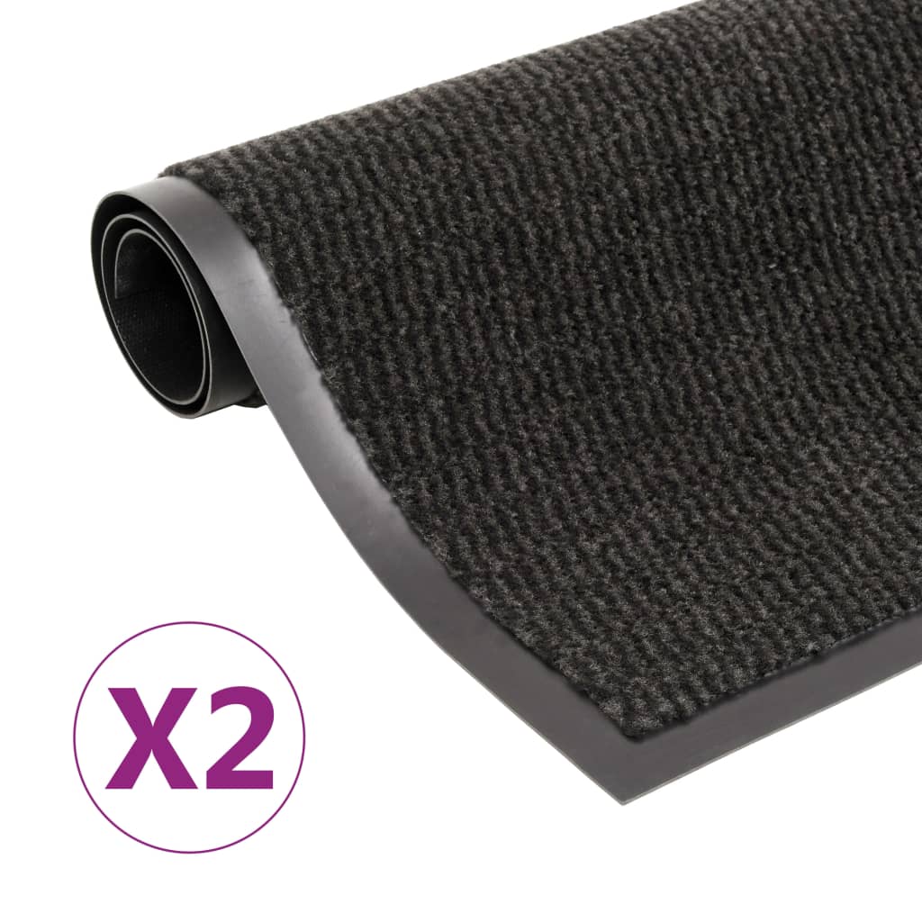 vidaXL Covoare ușă anti-praf, 2 buc., negru, 80x120 cm, dreptunghiular vidaXL Covoare ușă anti-praf, 2 buc., negru, 80x120 cm, dreptunghiular