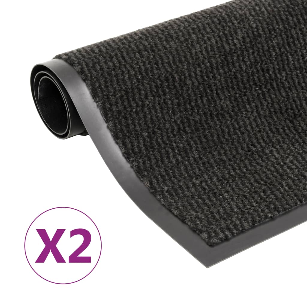 vidaXL Covoare ușă anti-praf, 2 buc., negru, 90x150 cm, dreptunghiular vidaXL Covoare ușă anti-praf, 2 buc., negru, 90x150 cm, dreptunghiular
