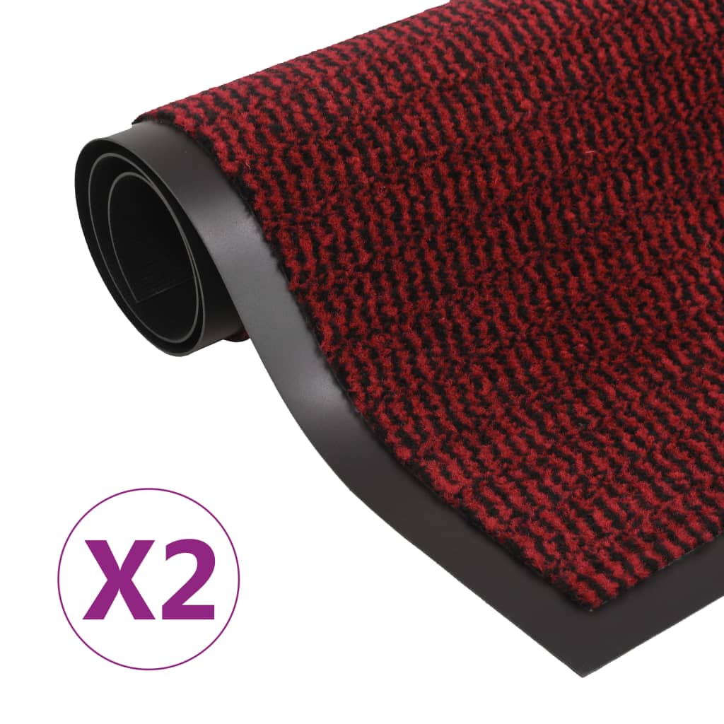 vidaXL Covoare ușă anti-praf, 2 buc., roșu, 90x150 cm, dreptunghiular vidaXL Covoare ușă anti-praf, 2 buc., roșu, 90x150 cm, dreptunghiular