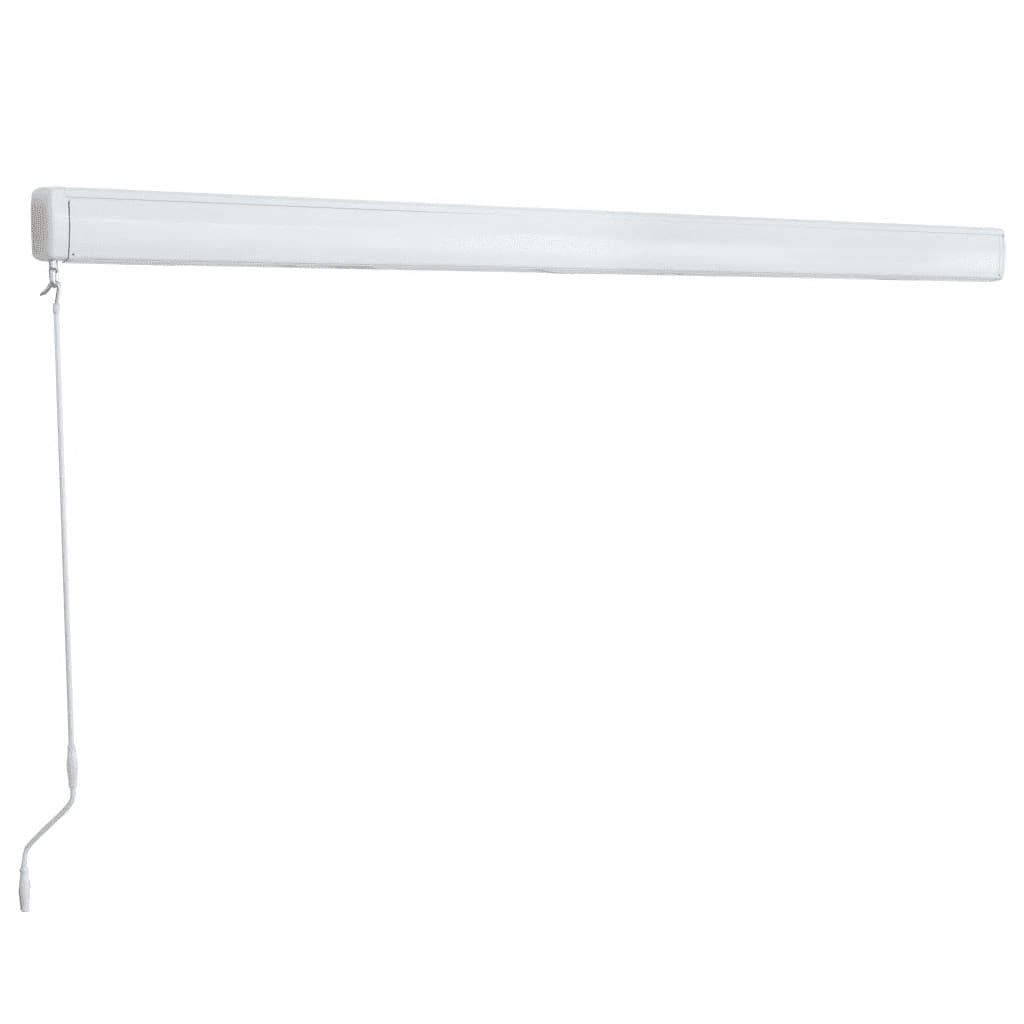 vidaXL Copertină manuală tip casetă, albastru și alb, 450 x 300 cm