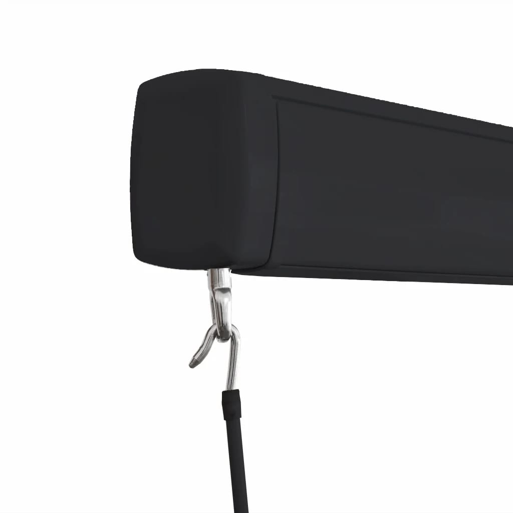 vidaXL Copertină manuală tip casetă, albastru și alb, 450 x 300 cm
