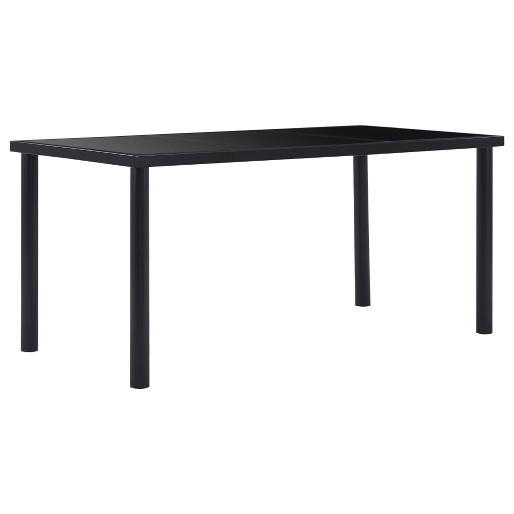 vidaXL Set mobilier de bucătărie, 9 piese, negru, piele ecologică vidaXL Set mobilier de bucătărie, 9 piese, negru, piele ecologică