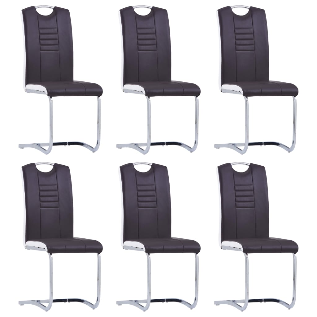 vidaXL Set mobilier de bucătărie, 7 piese, maro, piele ecologică