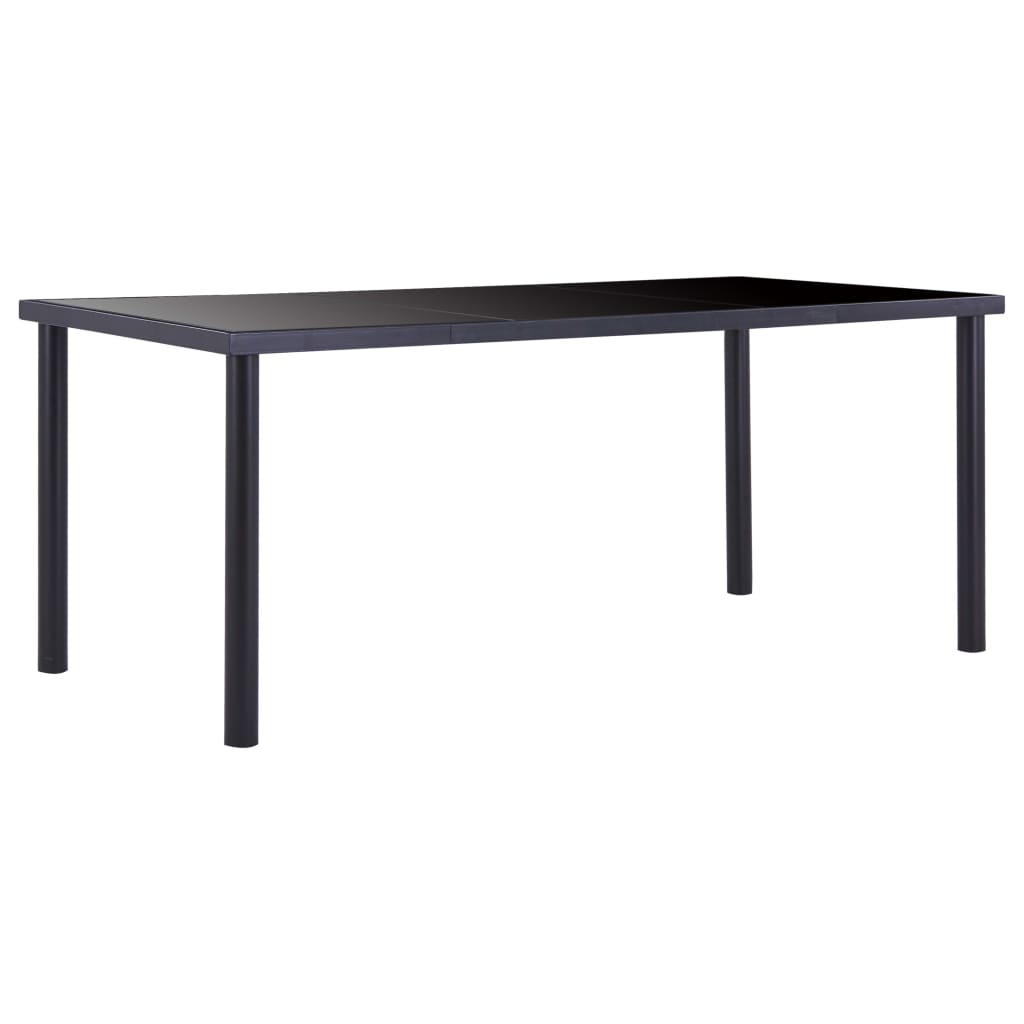 vidaXL Set mobilier de bucătărie, 9 piese, negru, piele ecologică vidaXL Set mobilier de bucătărie, 9 piese, negru, piele ecologică