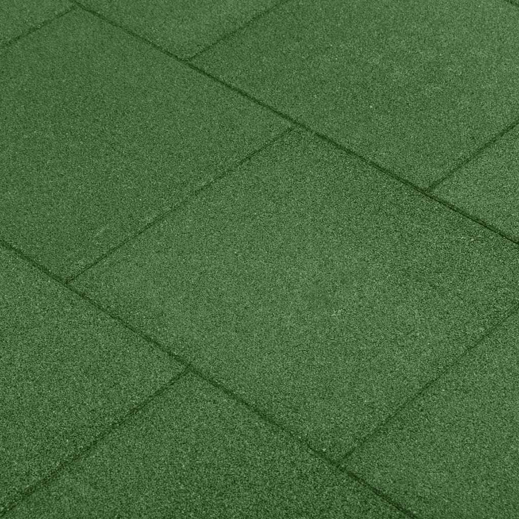 vidaXL Plăci de protecție la cădere 18 buc, verde, 50x50x3 cm, cauciuc vidaXL Plăci de protecție la cădere 18 buc, verde, 50x50x3 cm, cauciuc