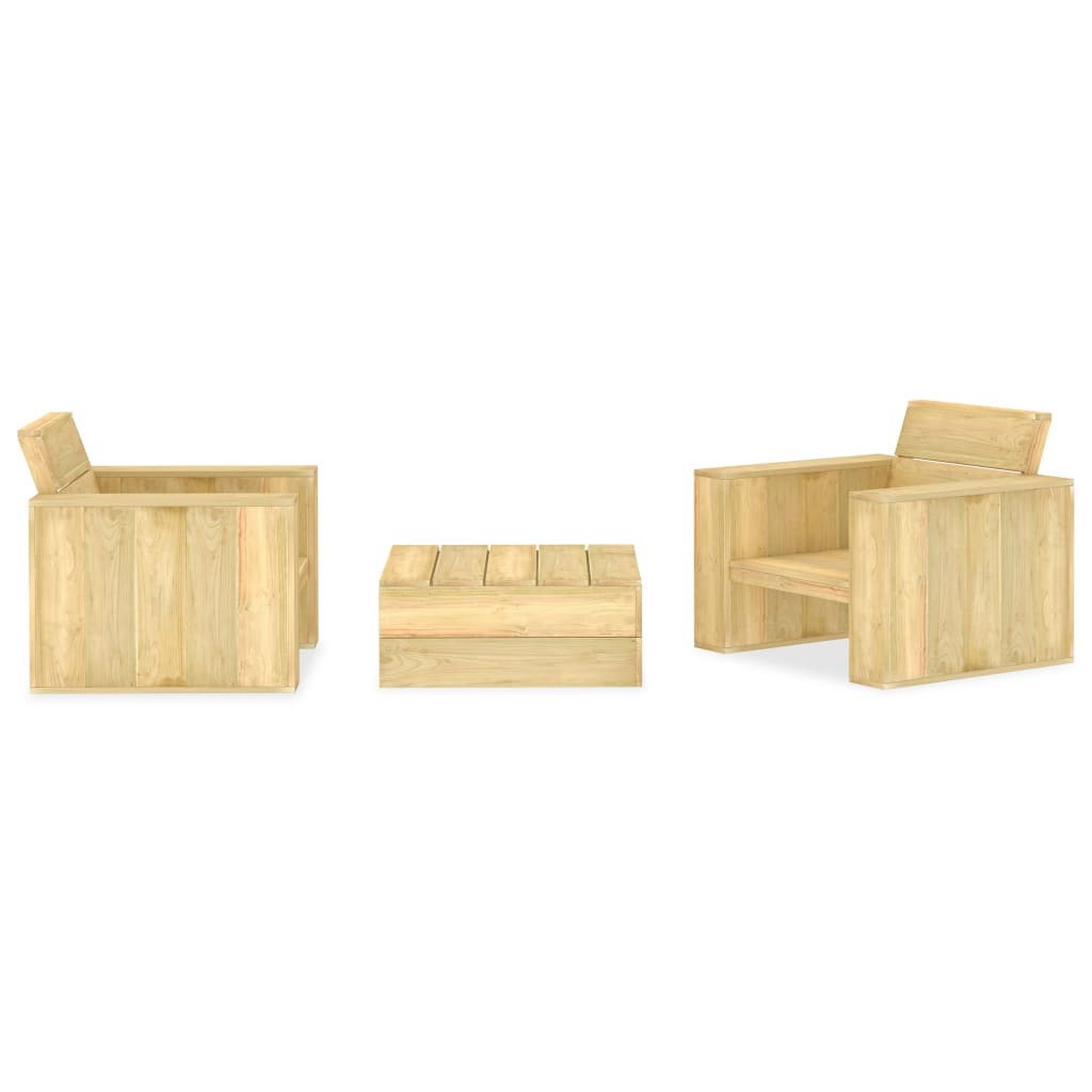 vidaXL Set mobilier de grădină, 3 piese, lemn de pin tratat vidaXL Set mobilier de grădină, 3 piese, lemn de pin tratat