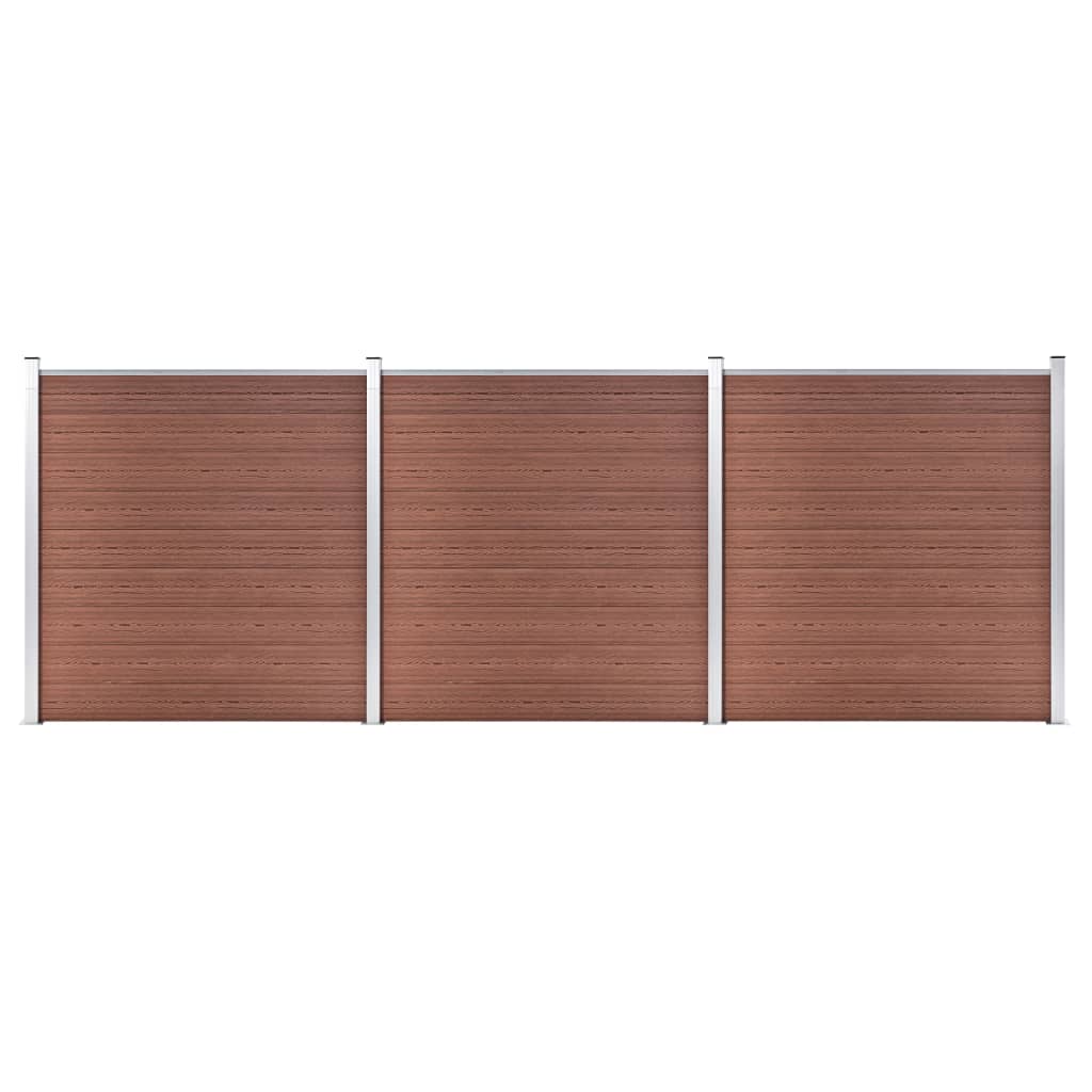 vidaXL Gard de grădină, maro, 526 x 186 cm, WPC vidaXL Gard de grădină, maro, 526 x 186 cm, WPC