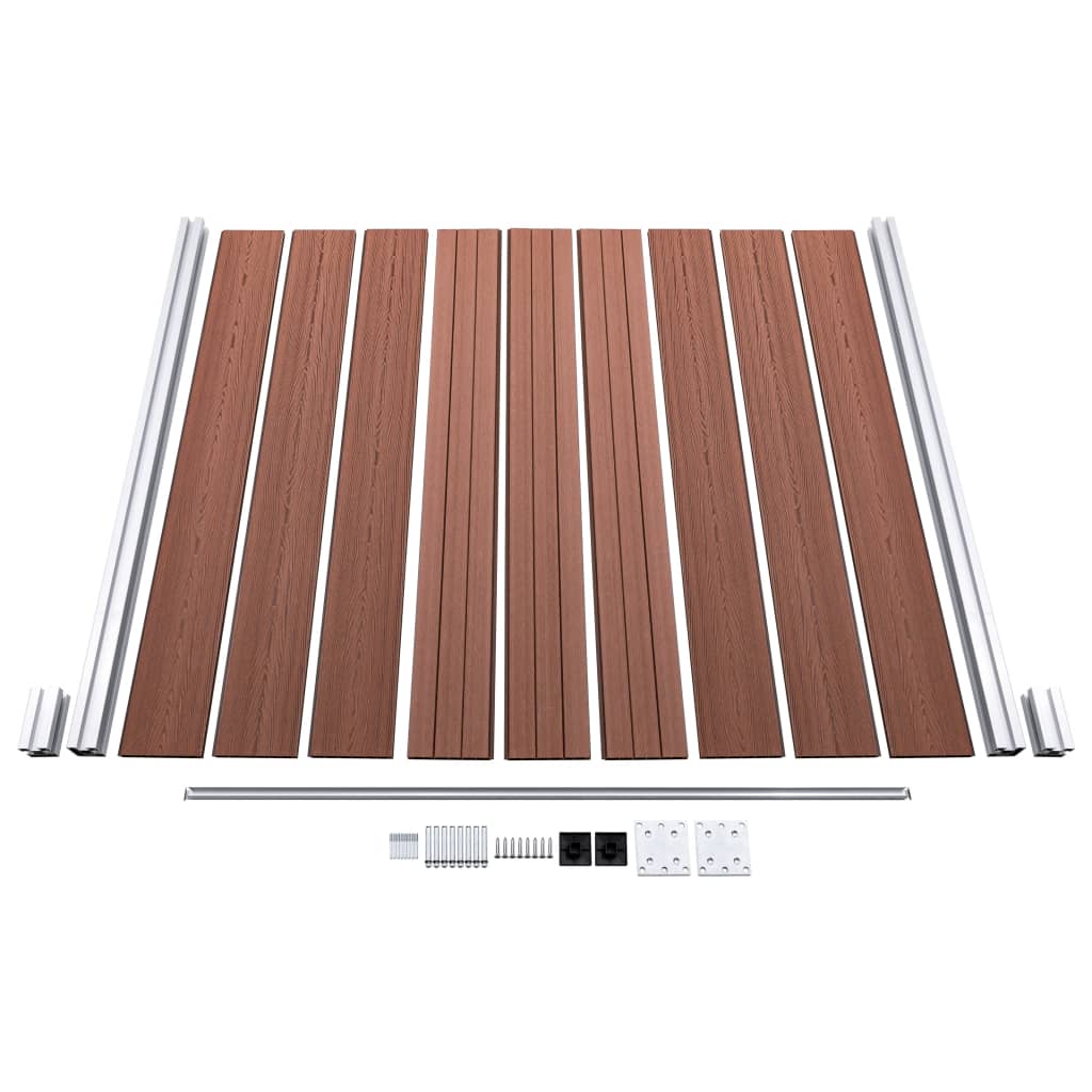 vidaXL Set panouri gard, 2 pătrate + 1 oblic, maro, 446x186 cm, WPC