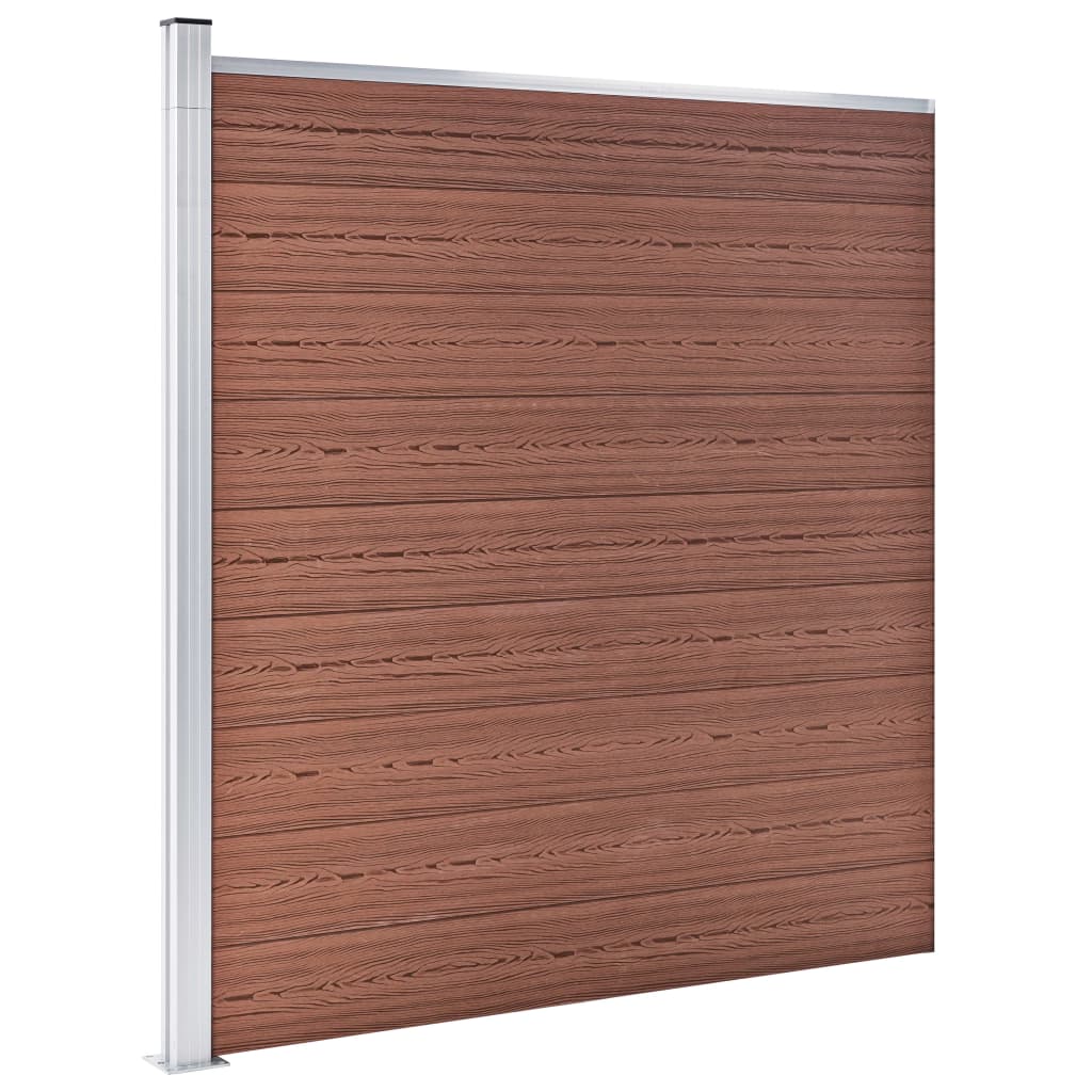 vidaXL Set panouri gard, 5 pătrate + 1 oblic, maro, 965 x 186 cm, WPC