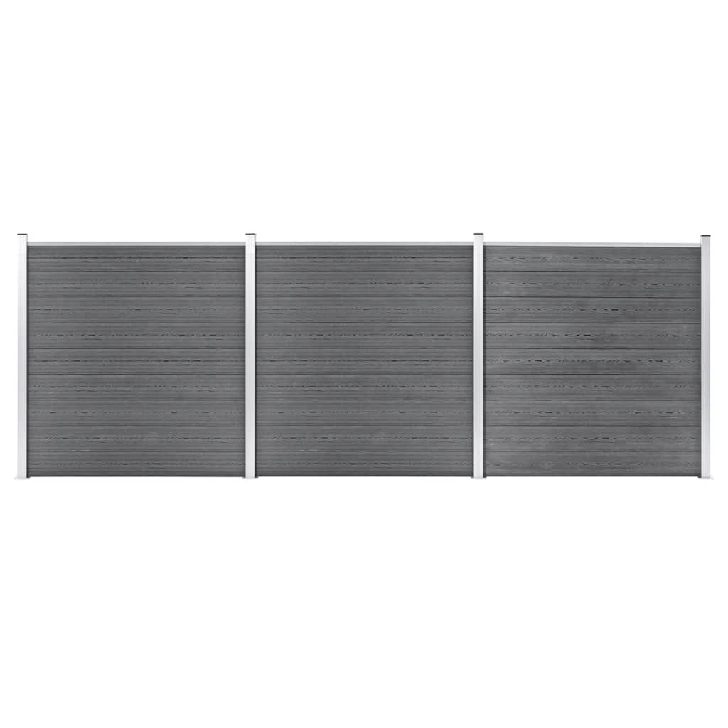 vidaXL Gard de grădină, gri, 526 x 186 cm, WPC vidaXL Gard de grădină, gri, 526 x 186 cm, WPC
