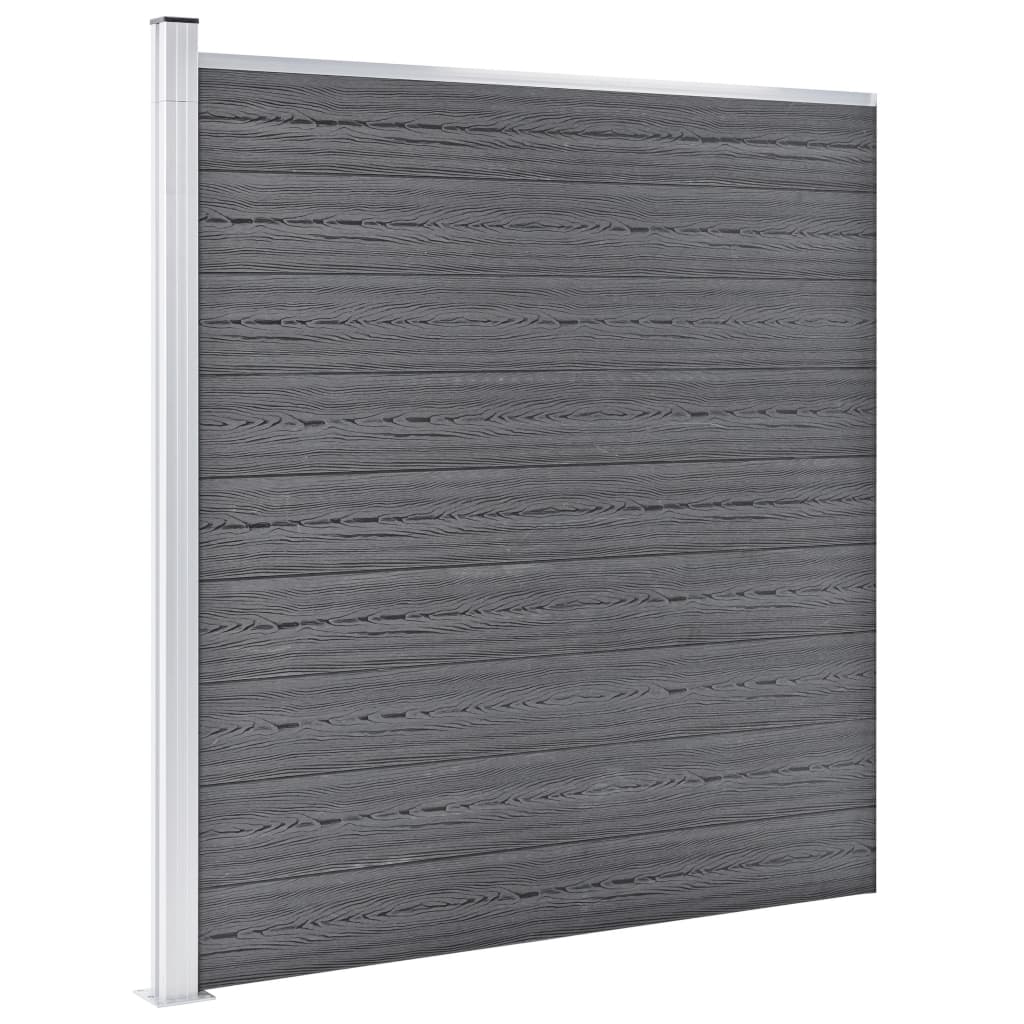vidaXL Gard de grădină, gri, 699 x 186 cm, WPC vidaXL Gard de grădină, gri, 699 x 186 cm, WPC