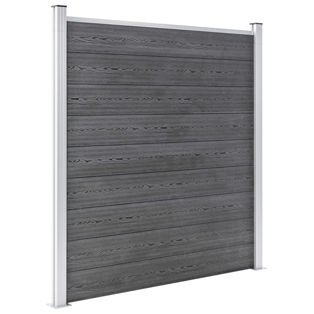 vidaXL Set panouri gard, 4 pătrate + 1 oblic, gri, 792 x 186 cm, WPC