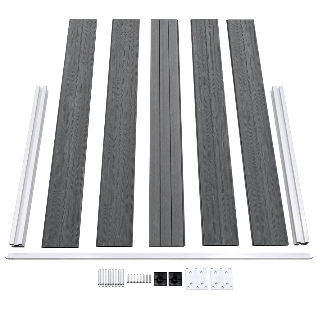vidaXL Gard de grădină, gri, 353 x 106 cm, WPC vidaXL Gard de grădină, gri, 353 x 106 cm, WPC