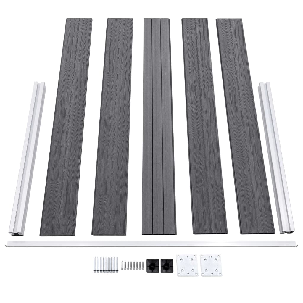 vidaXL Gard de grădină, gri, 526 x 106 cm, WPC vidaXL Gard de grădină, gri, 526 x 106 cm, WPC