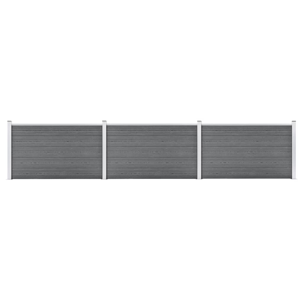 vidaXL Gard de grădină, gri, 526 x 106 cm, WPC vidaXL Gard de grădină, gri, 526 x 106 cm, WPC