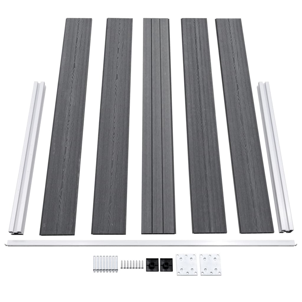 vidaXL Gard de grădină, gri, 699 x 106 cm, WPC vidaXL Gard de grădină, gri, 699 x 106 cm, WPC