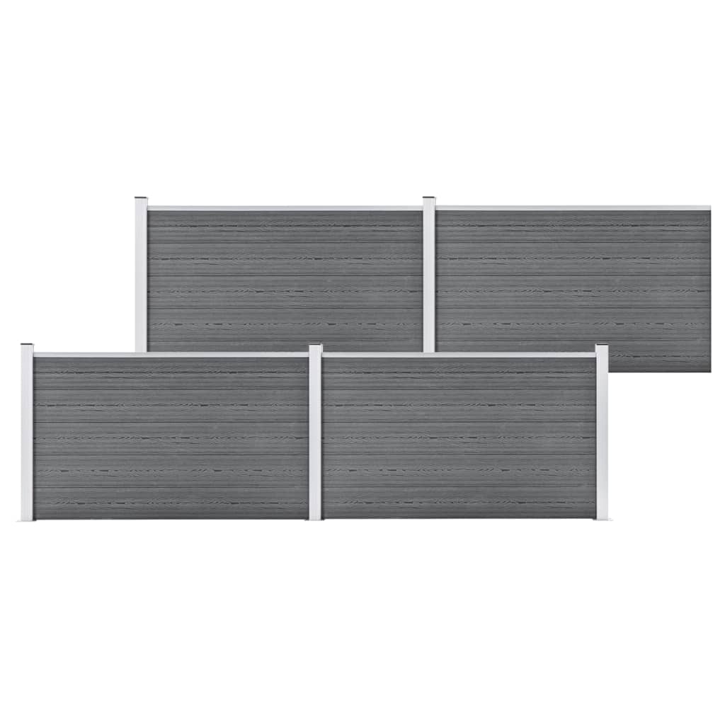 vidaXL Gard de grădină, gri, 699 x 106 cm, WPC vidaXL Gard de grădină, gri, 699 x 106 cm, WPC