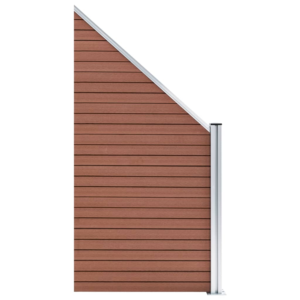 vidaXL Set panouri gard, 1 pătrat + 1 oblic, maro, 273x186 cm, WPC